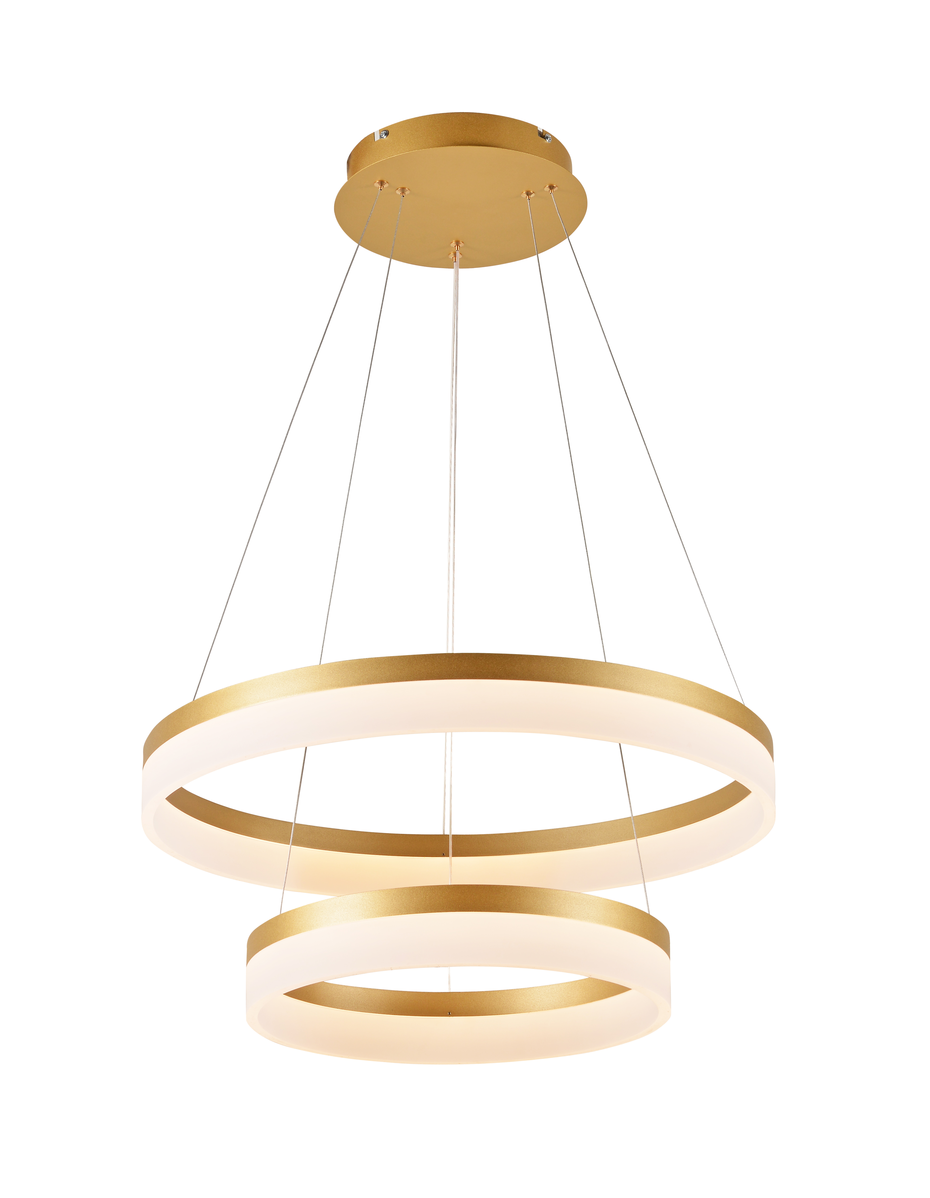 Lustre pendente de cristal com dois anéis dourados, ideal para quartos, sala de jantar, lavabo e sala de estar. Sindora DCD03007  Lustres Gênesis - o melhore site da Internet para comprar Lustre